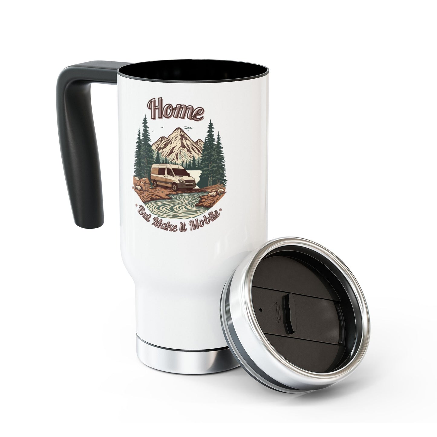 Home But Make It Mobile — Sprintervan Travel Mug with Handle | 14oz