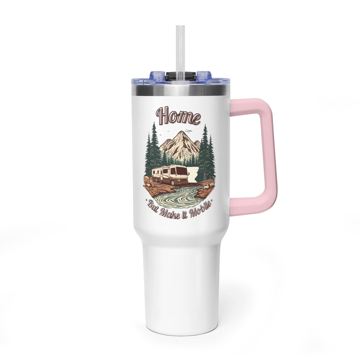 Home But Make It Mobile — Modern Class A Motorhome 40oz Tumbler with Handle & Straw