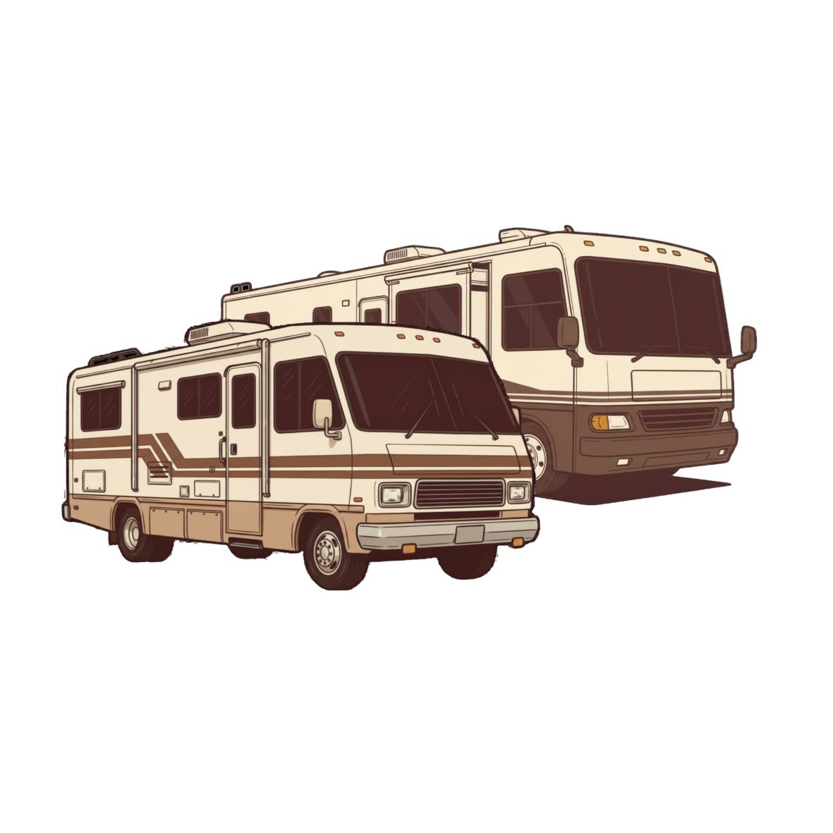 Both vintage/Retro & Modern designs ofClass A Motorhomes 