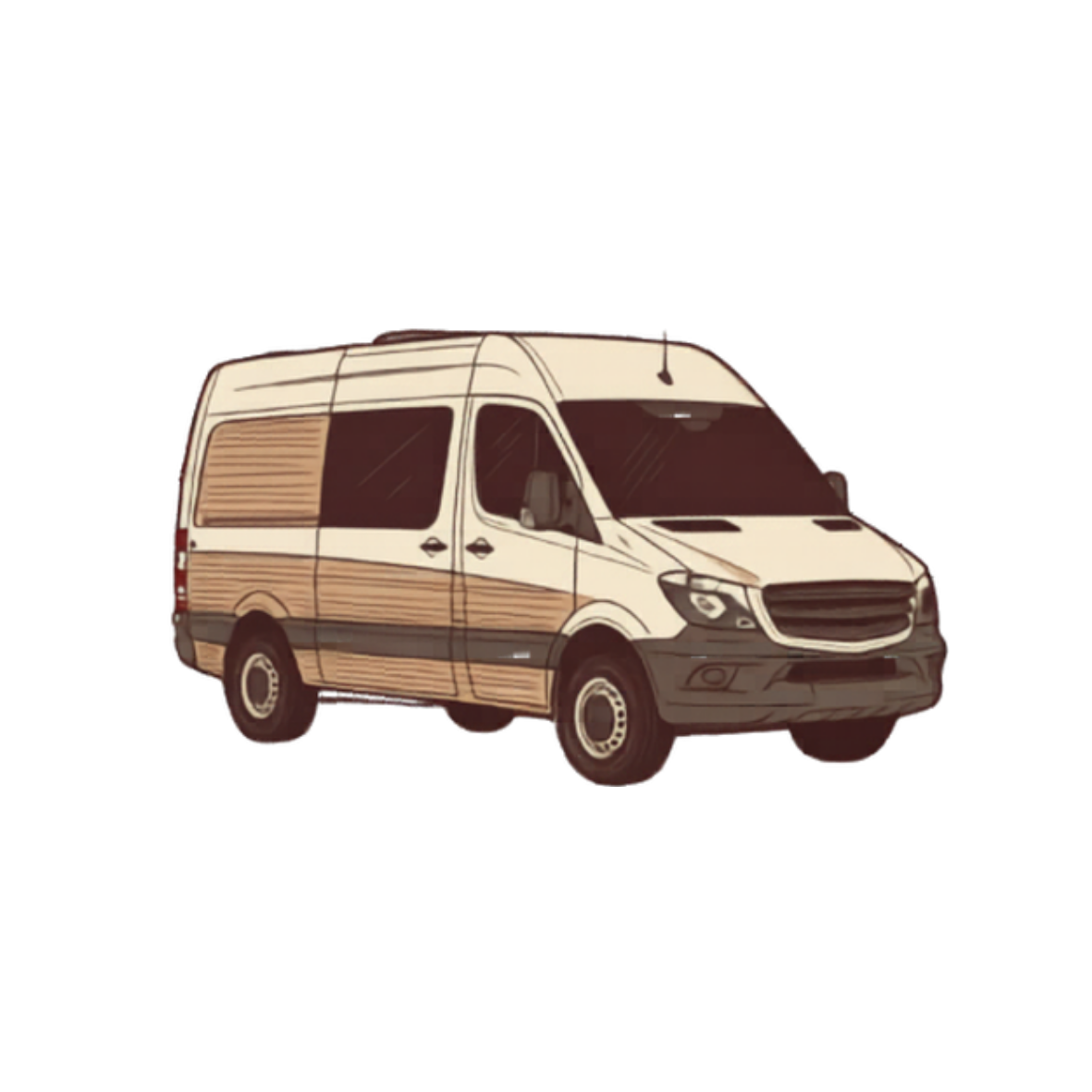 Vintage/Retro design of sprintervan 