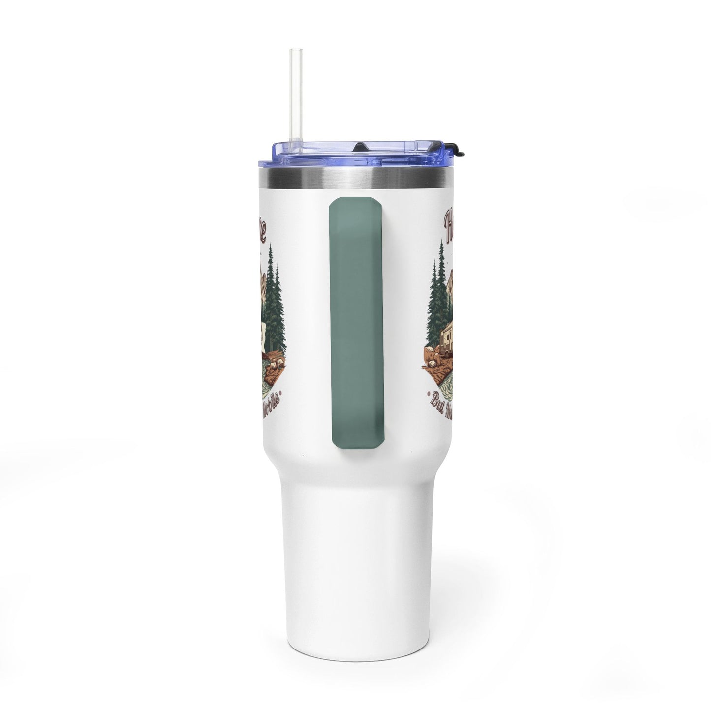 Home But Make It Mobile — 5th Wheel 40oz Tumbler with Handle & Straw