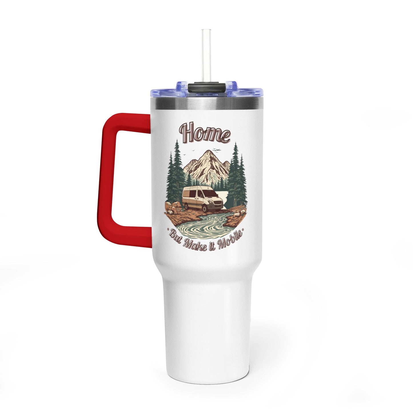 Home But Make It Mobile — Sprintervan 40oz Tumbler with Handle & Straw