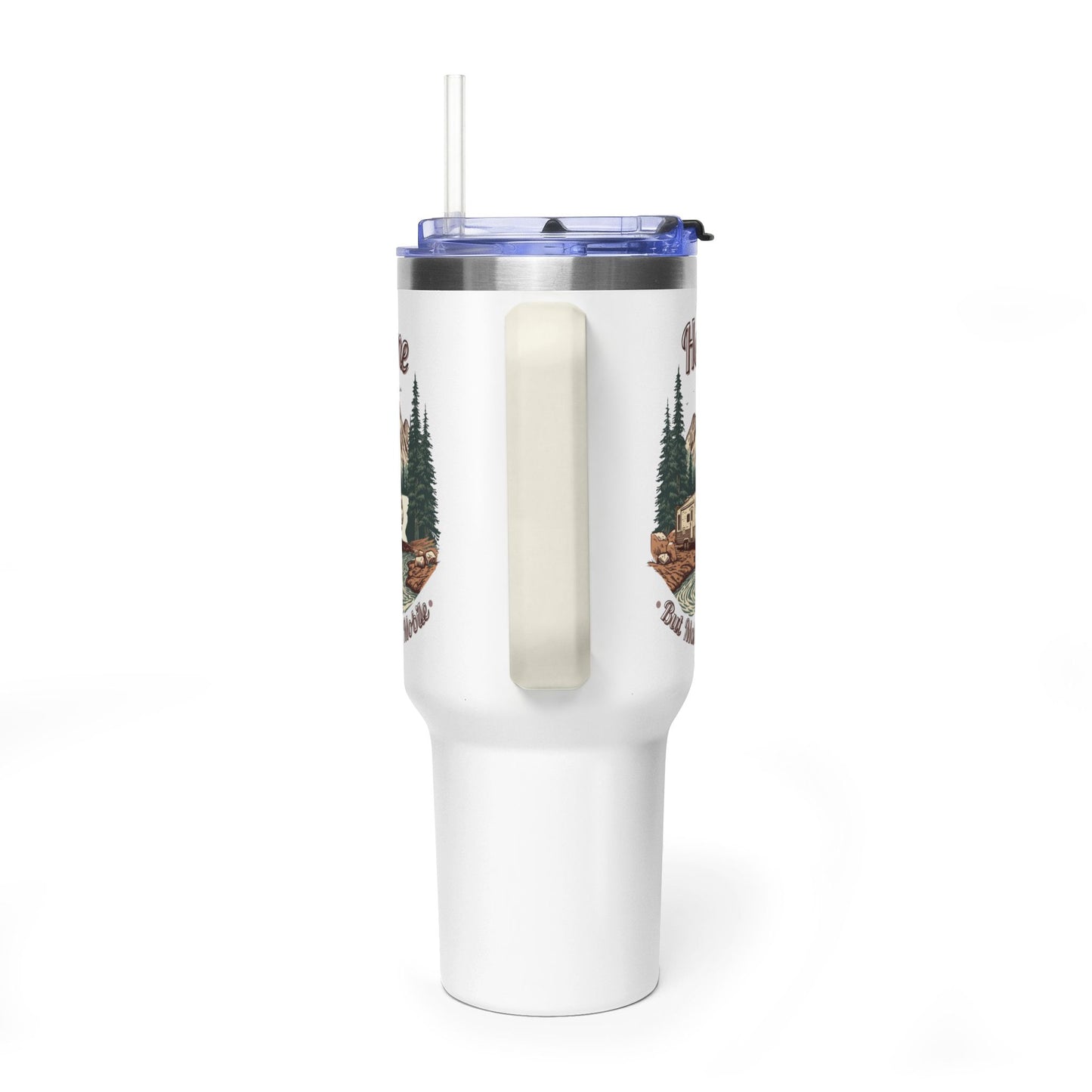 Home But Make It Mobile — 5th Wheel 40oz Tumbler with Handle & Straw