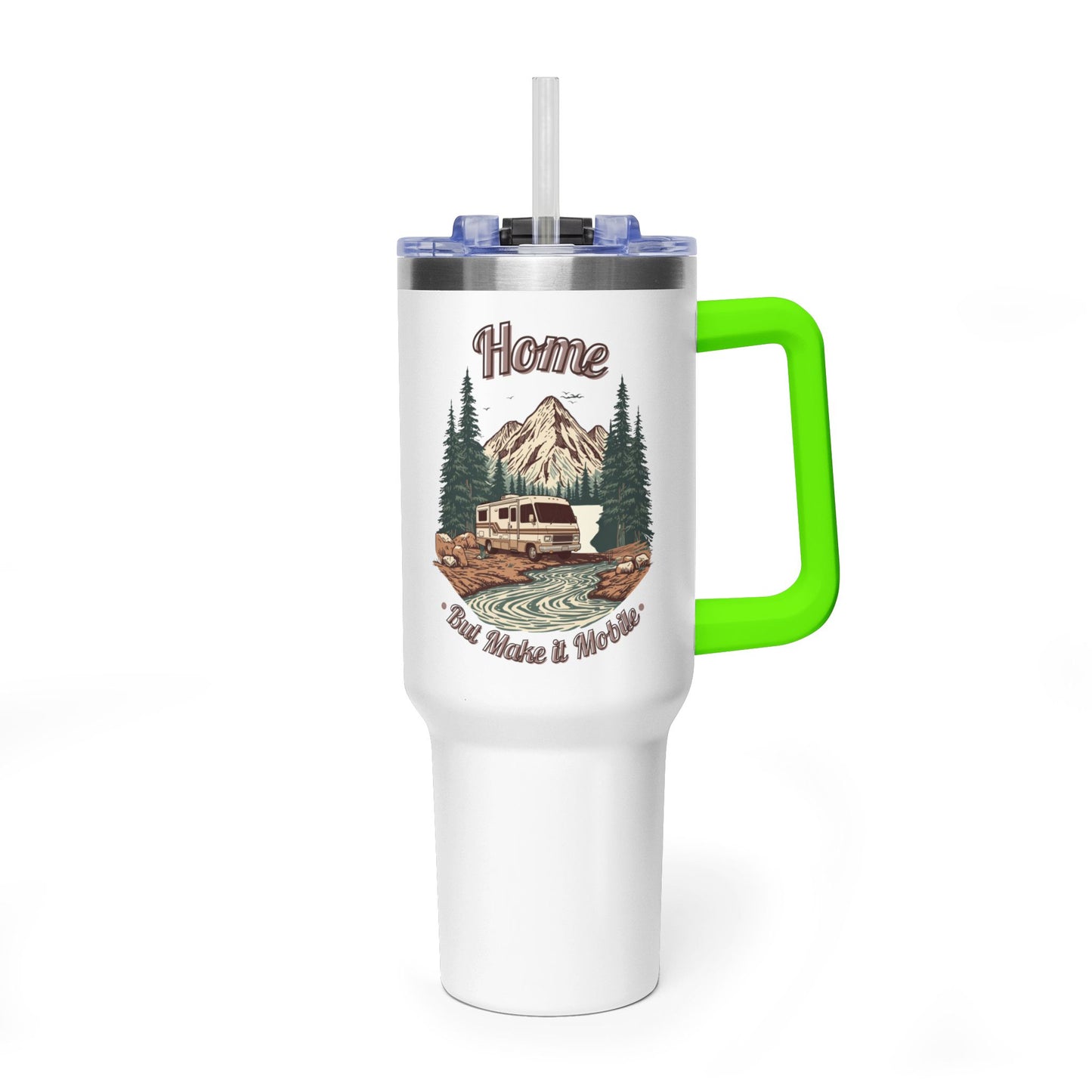 Home But Make It Mobile — Vintage Class A Motorhome 40oz Tumbler with Handle & Straw