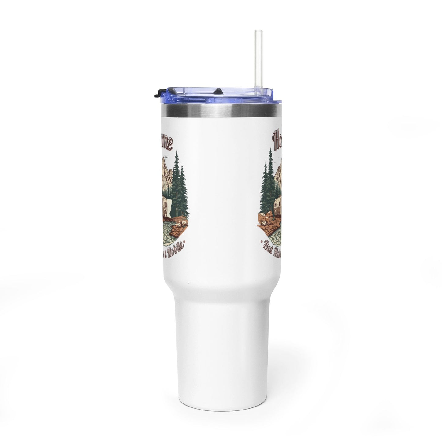 Home But Make It Mobile —  Travel Trailer 40oz Tumbler with Handle & Straw