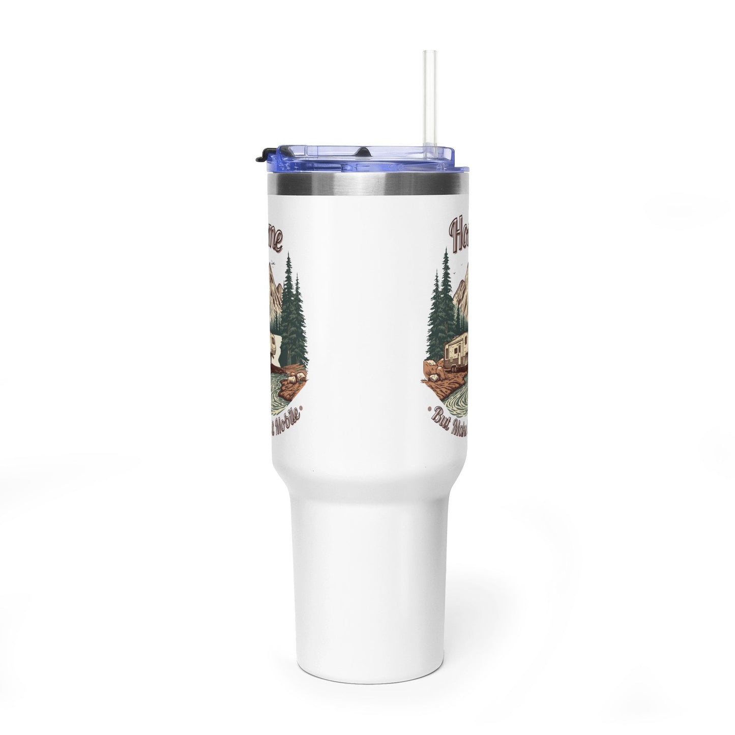 Home But Make It Mobile — 5th Wheel 40oz Tumbler with Handle & Straw