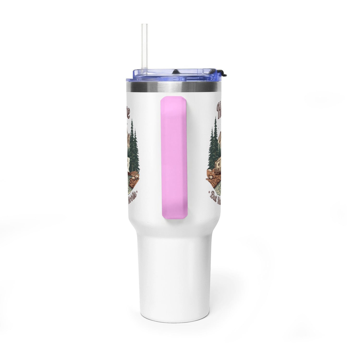 Home But Make It Mobile — 5th Wheel 40oz Tumbler with Handle & Straw