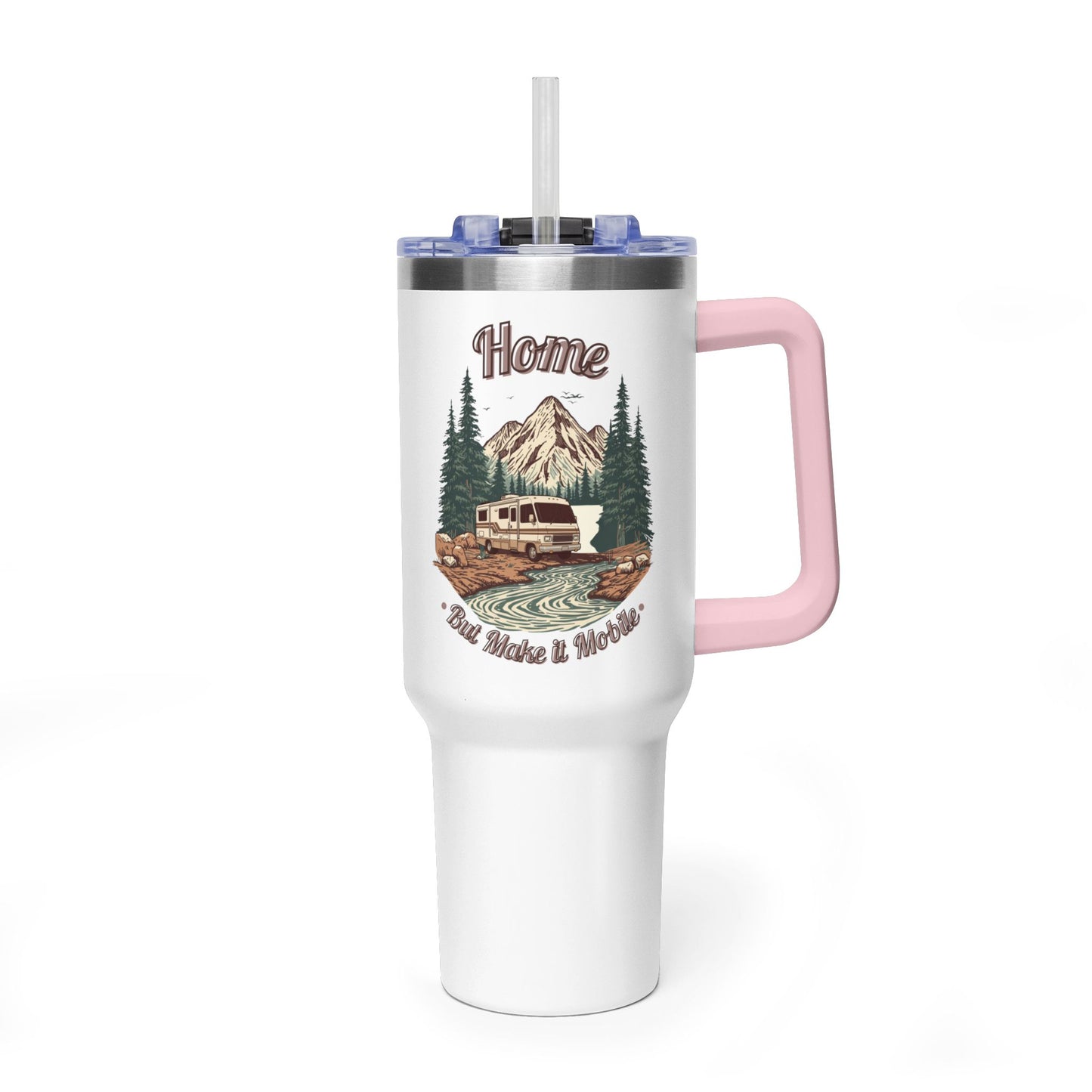 Home But Make It Mobile — Vintage Class A Motorhome 40oz Tumbler with Handle & Straw