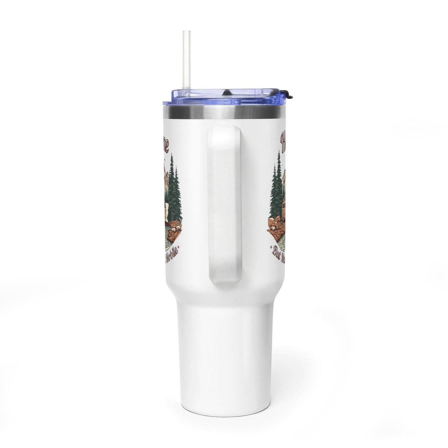 Home But Make It Mobile — Campervan 40oz Tumbler with Handle & Straw