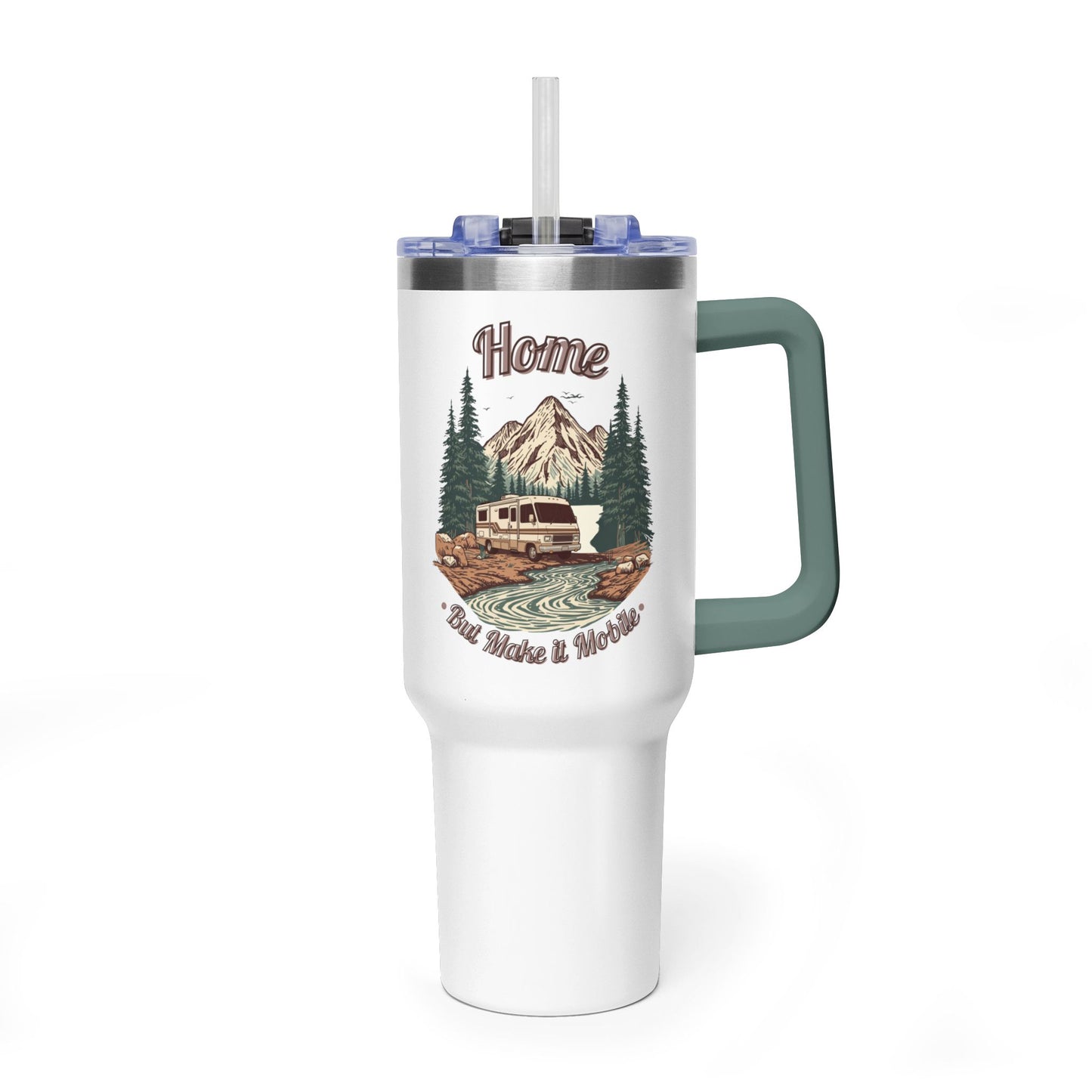 Home But Make It Mobile — Vintage Class A Motorhome 40oz Tumbler with Handle & Straw