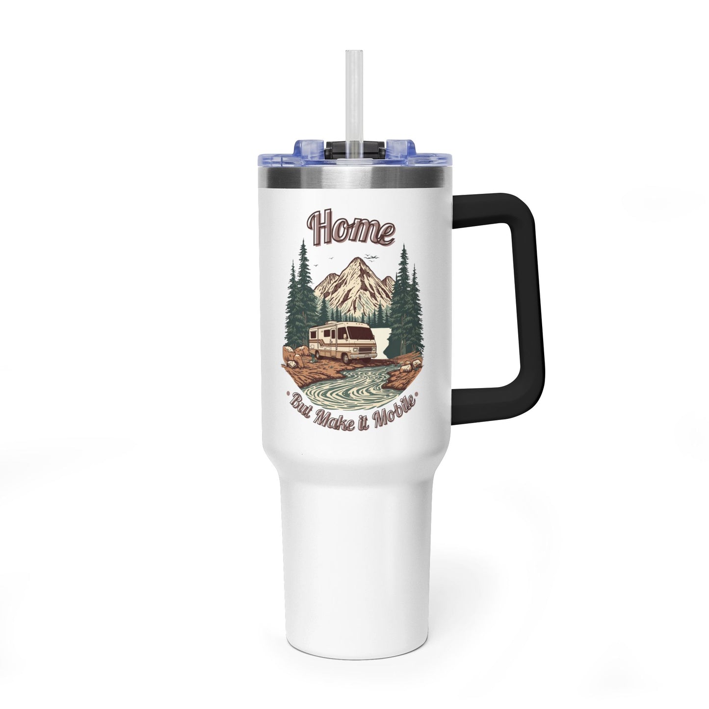 Home But Make It Mobile — Vintage Class A Motorhome 40oz Tumbler with Handle & Straw