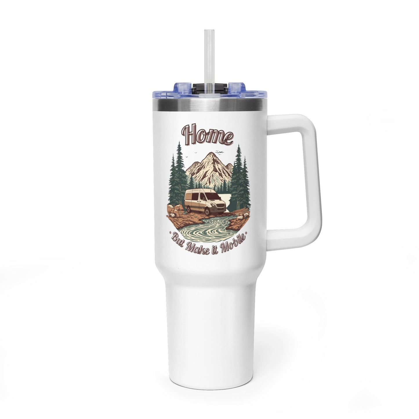 Home But Make It Mobile — Sprintervan 40oz Tumbler with Handle & Straw