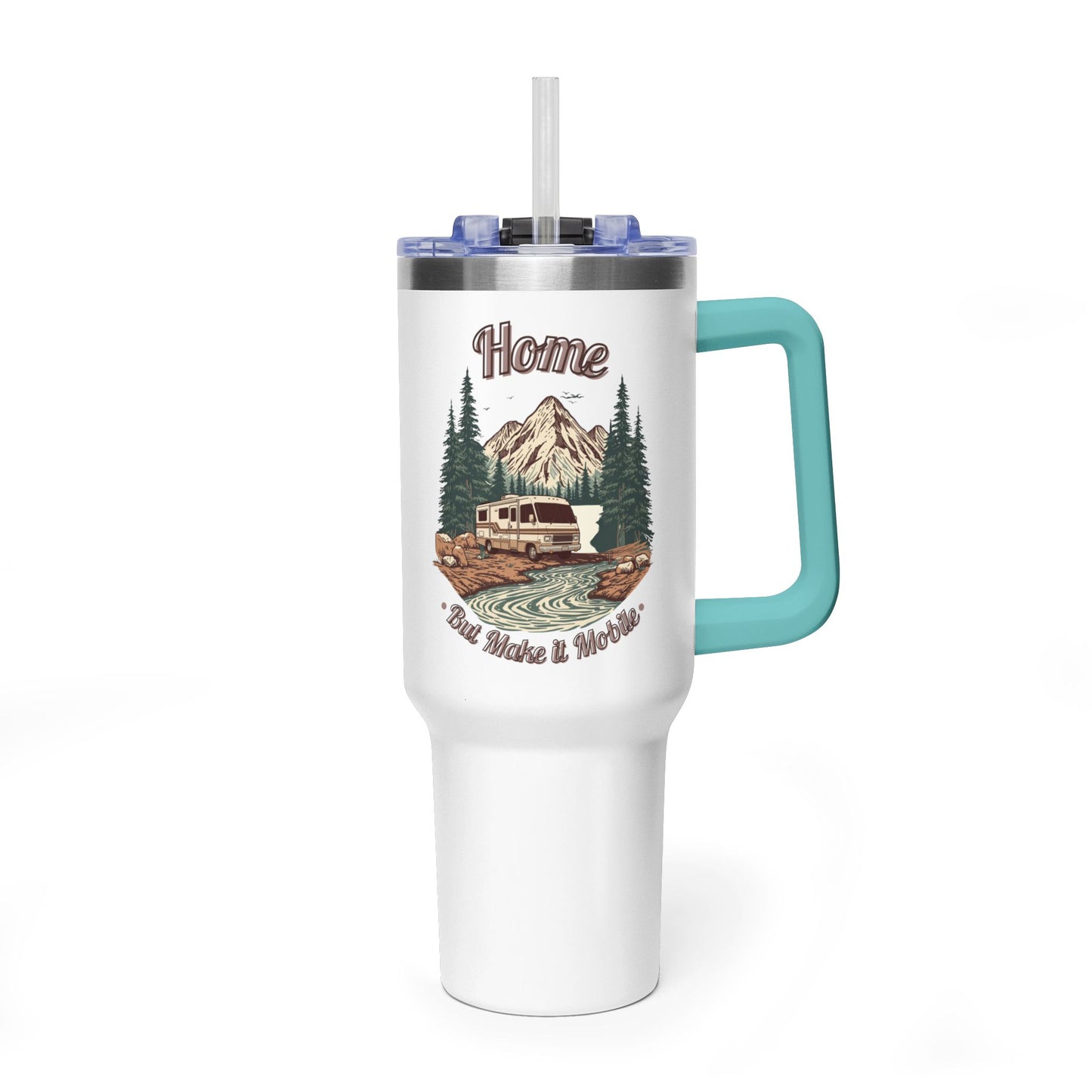 Home But Make It Mobile — Vintage Class A Motorhome 40oz Tumbler with Handle & Straw