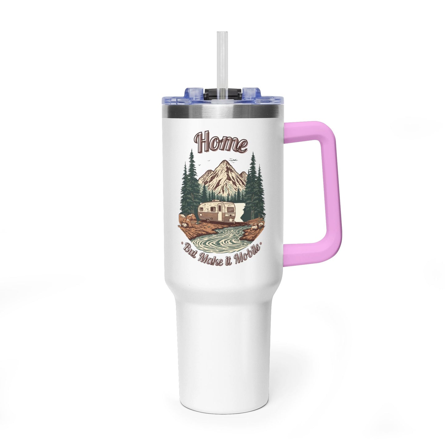 Home But Make It Mobile —  Travel Trailer 40oz Tumbler with Handle & Straw