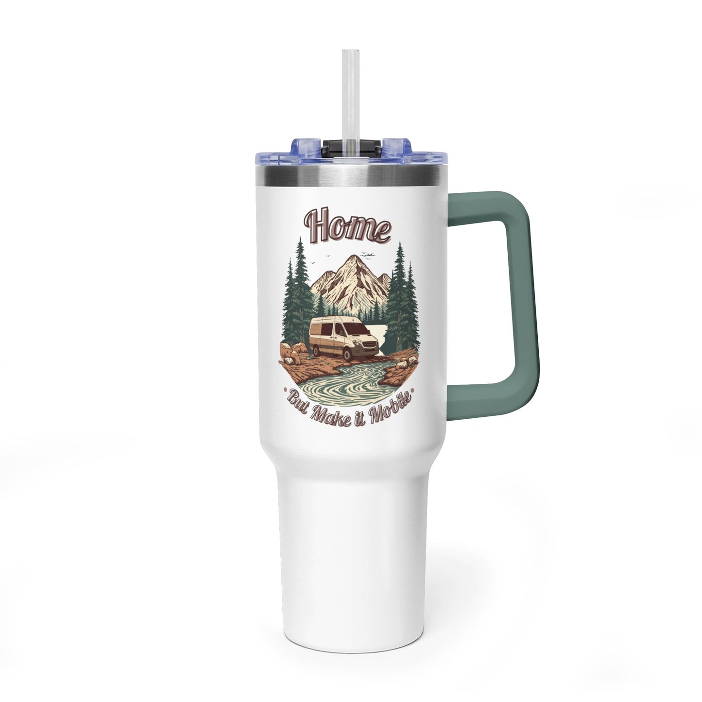Home But Make It Mobile — Sprintervan 40oz Tumbler with Handle & Straw