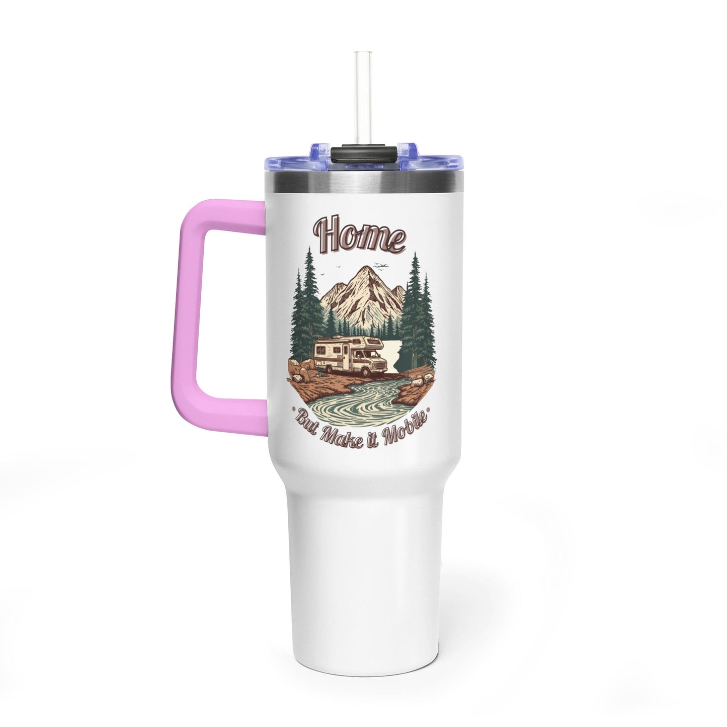 Home But Make It Mobile — Class C Motorhome 40oz Tumbler with Handle & Straw
