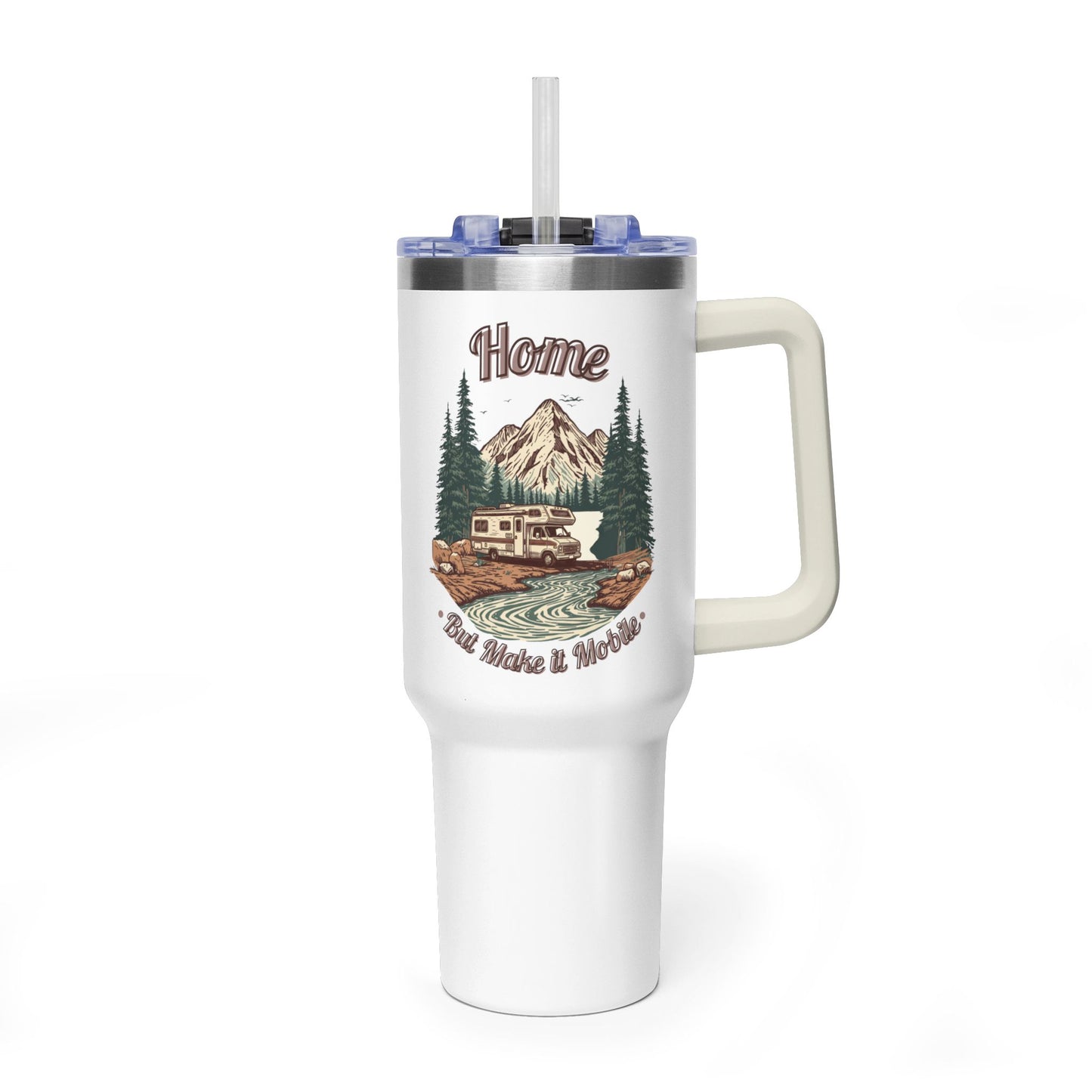 Home But Make It Mobile — Class C Motorhome 40oz Tumbler with Handle & Straw