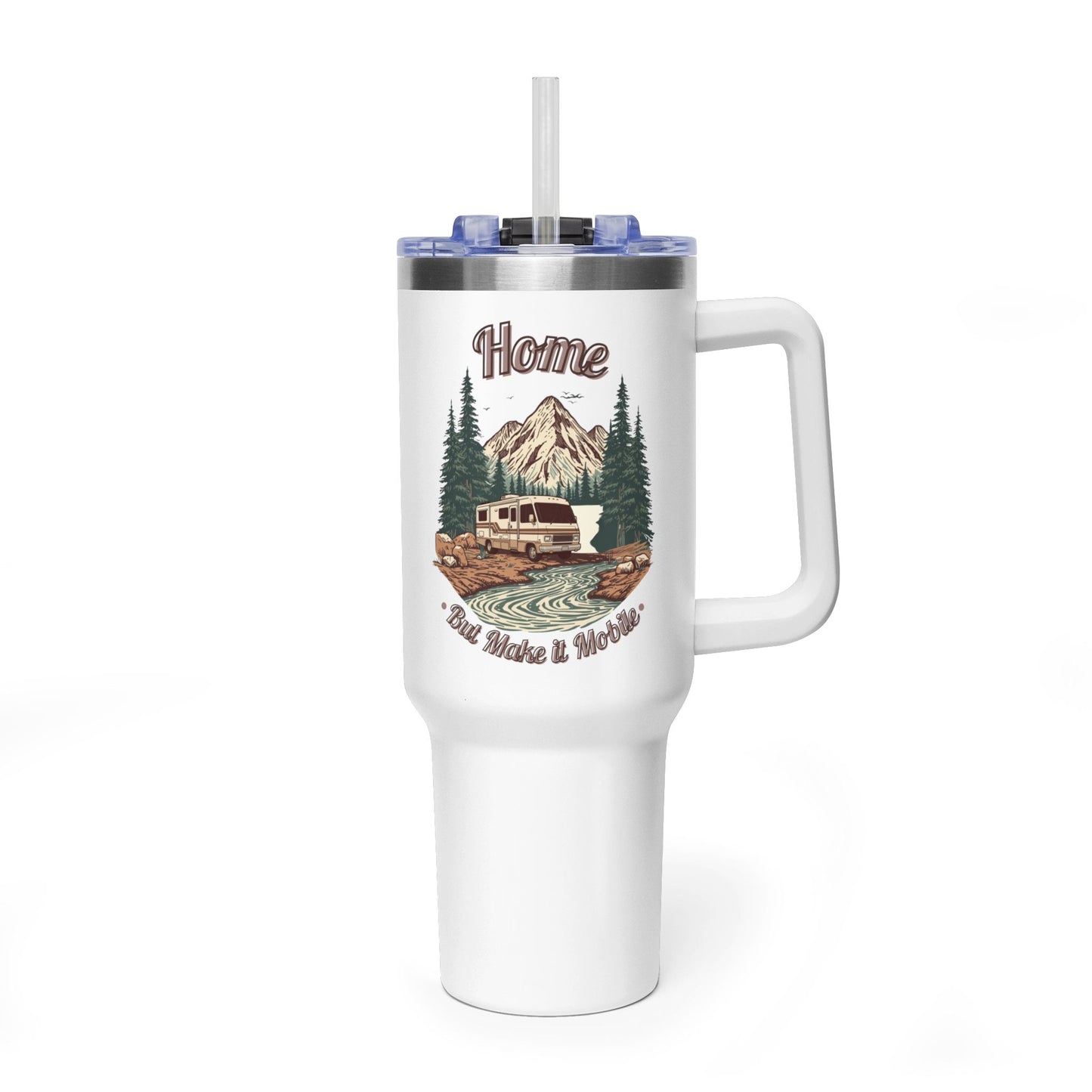 Home But Make It Mobile — Vintage Class A Motorhome 40oz Tumbler with Handle & Straw