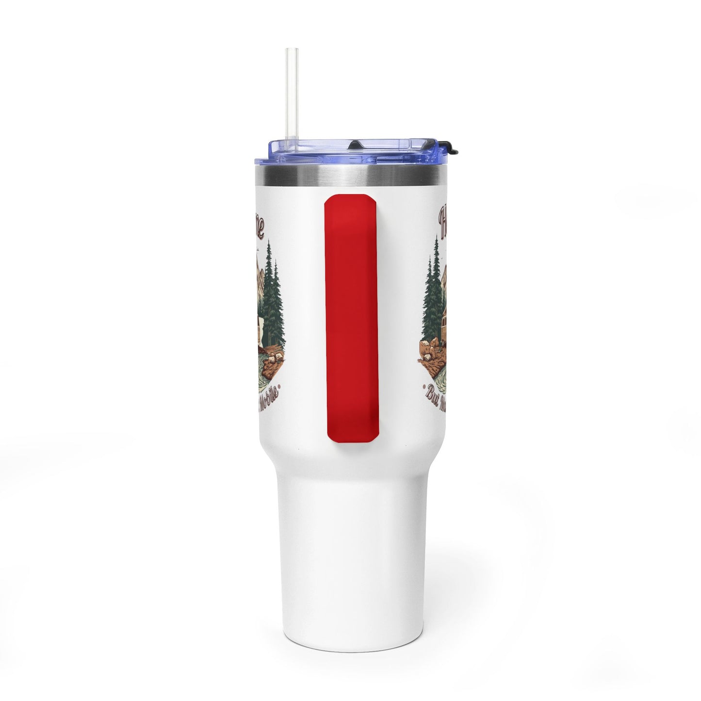 Home But Make It Mobile — Campervan 40oz Tumbler with Handle & Straw