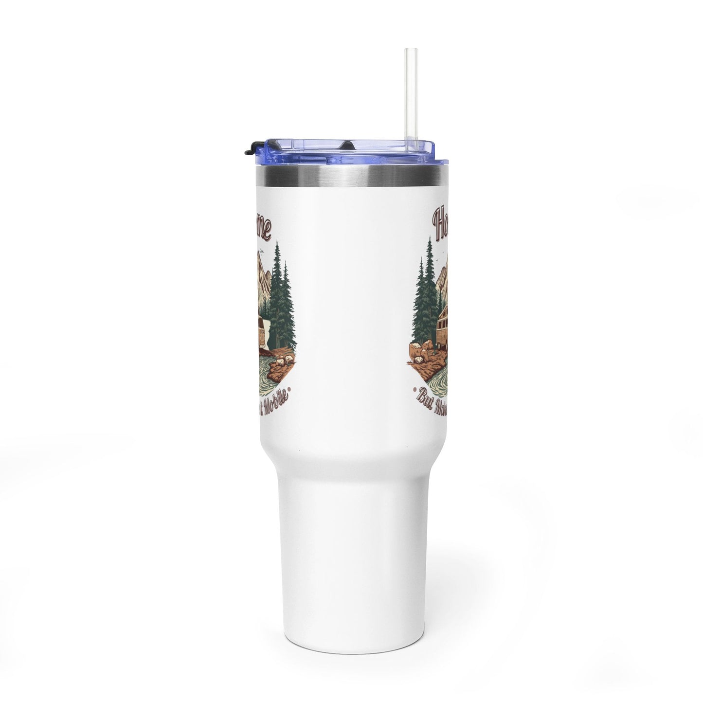 Home But Make It Mobile — Campervan 40oz Tumbler with Handle & Straw