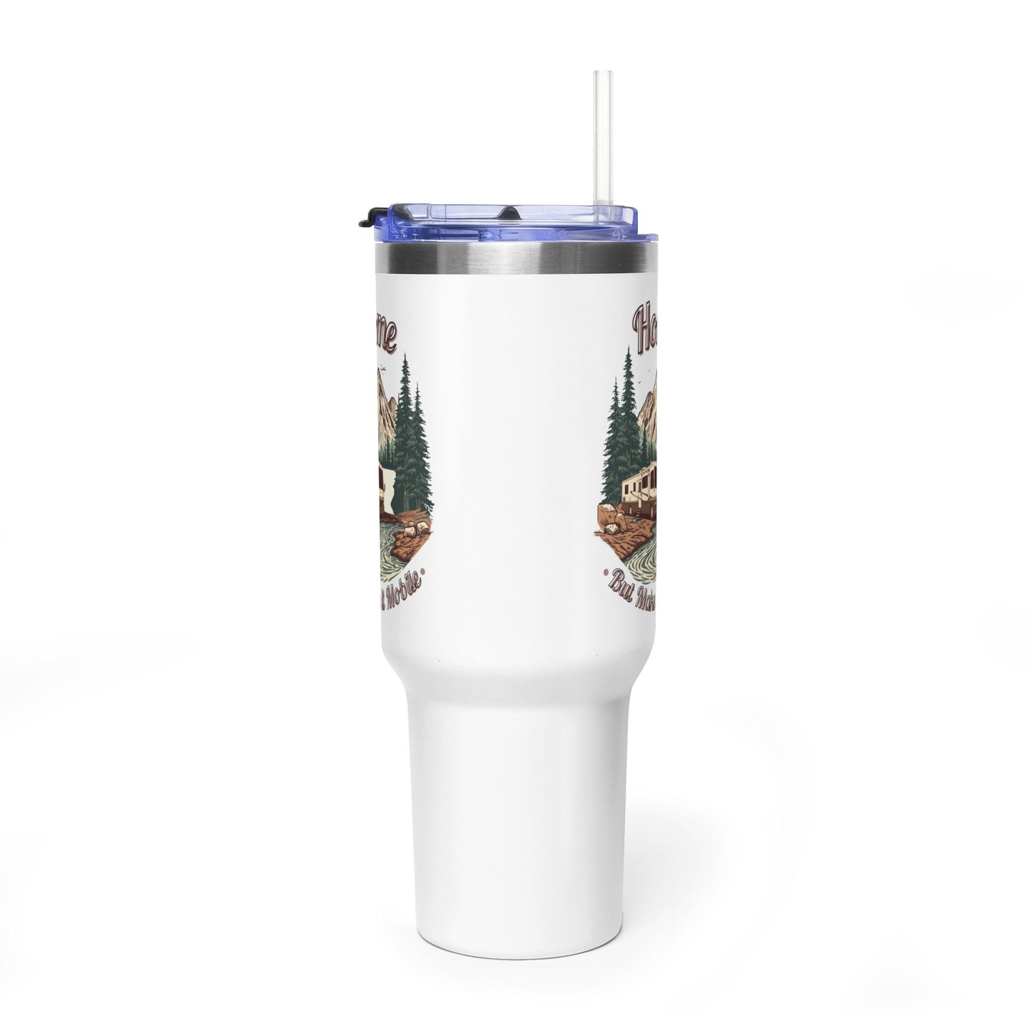 Home But Make It Mobile — Modern Class A Motorhome 40oz Tumbler with Handle & Straw