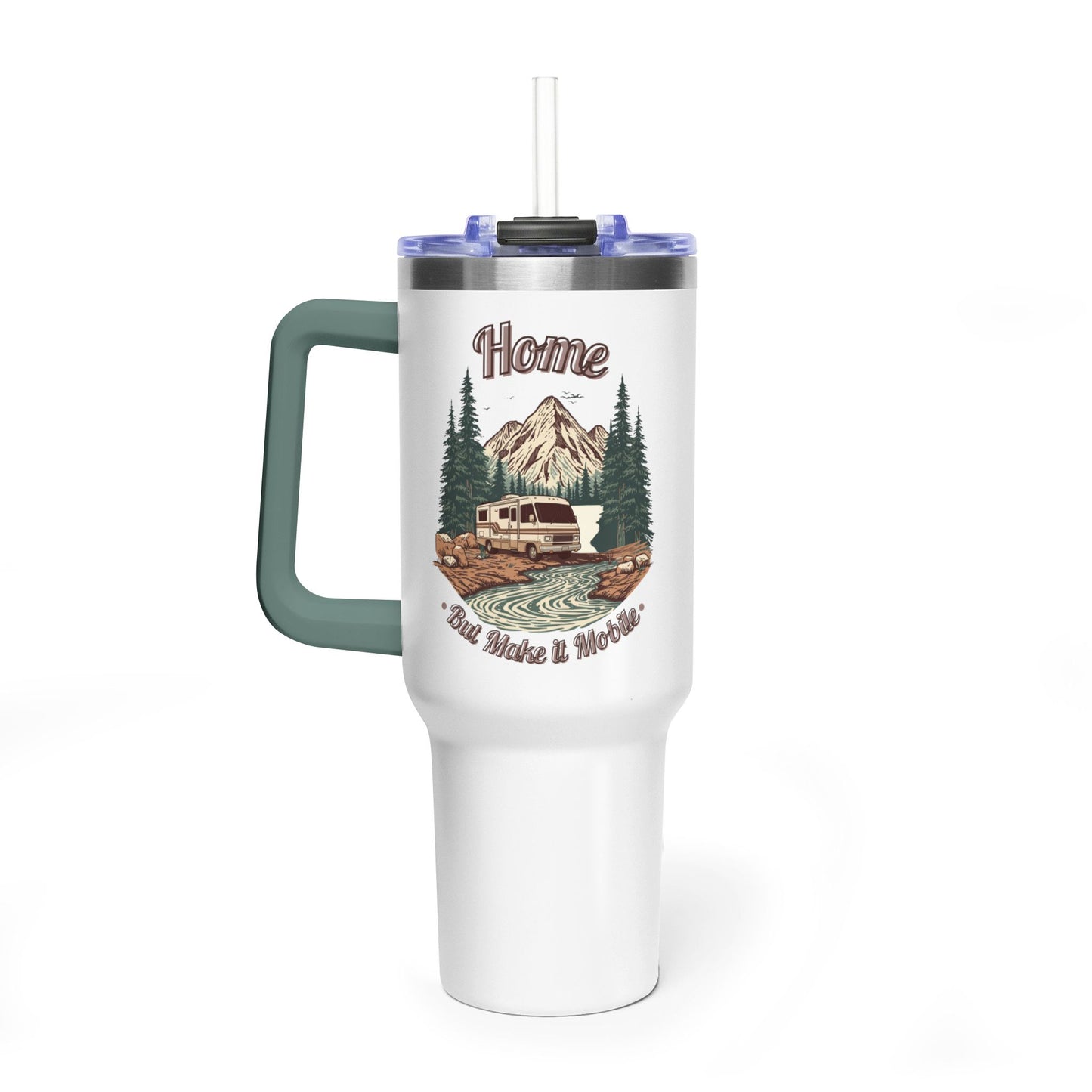 Home But Make It Mobile — Vintage Class A Motorhome 40oz Tumbler with Handle & Straw