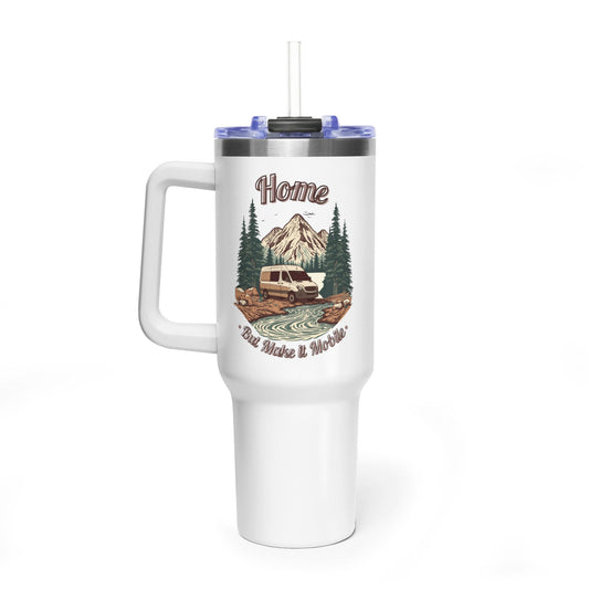 Home But Make It Mobile — Sprintervan 40oz Tumbler with Handle & Straw