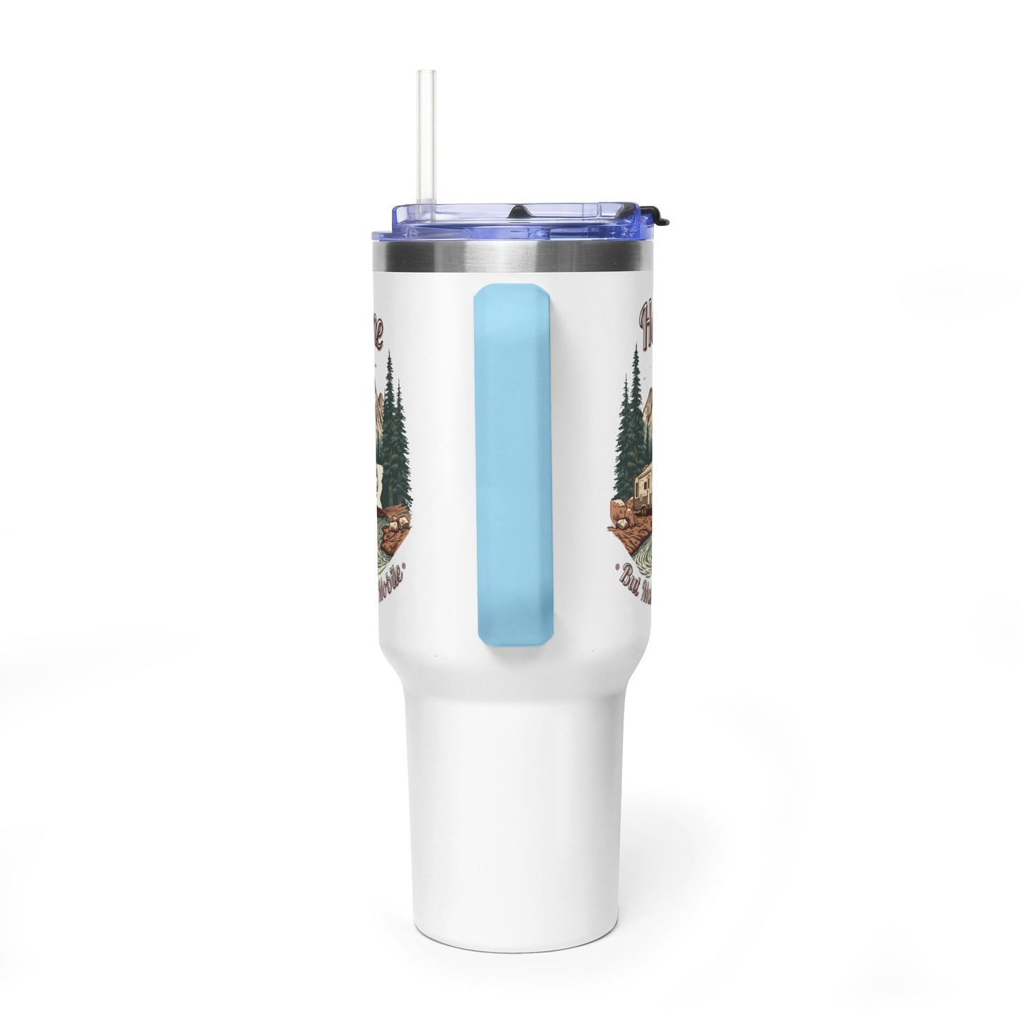 Home But Make It Mobile — 5th Wheel 40oz Tumbler with Handle & Straw
