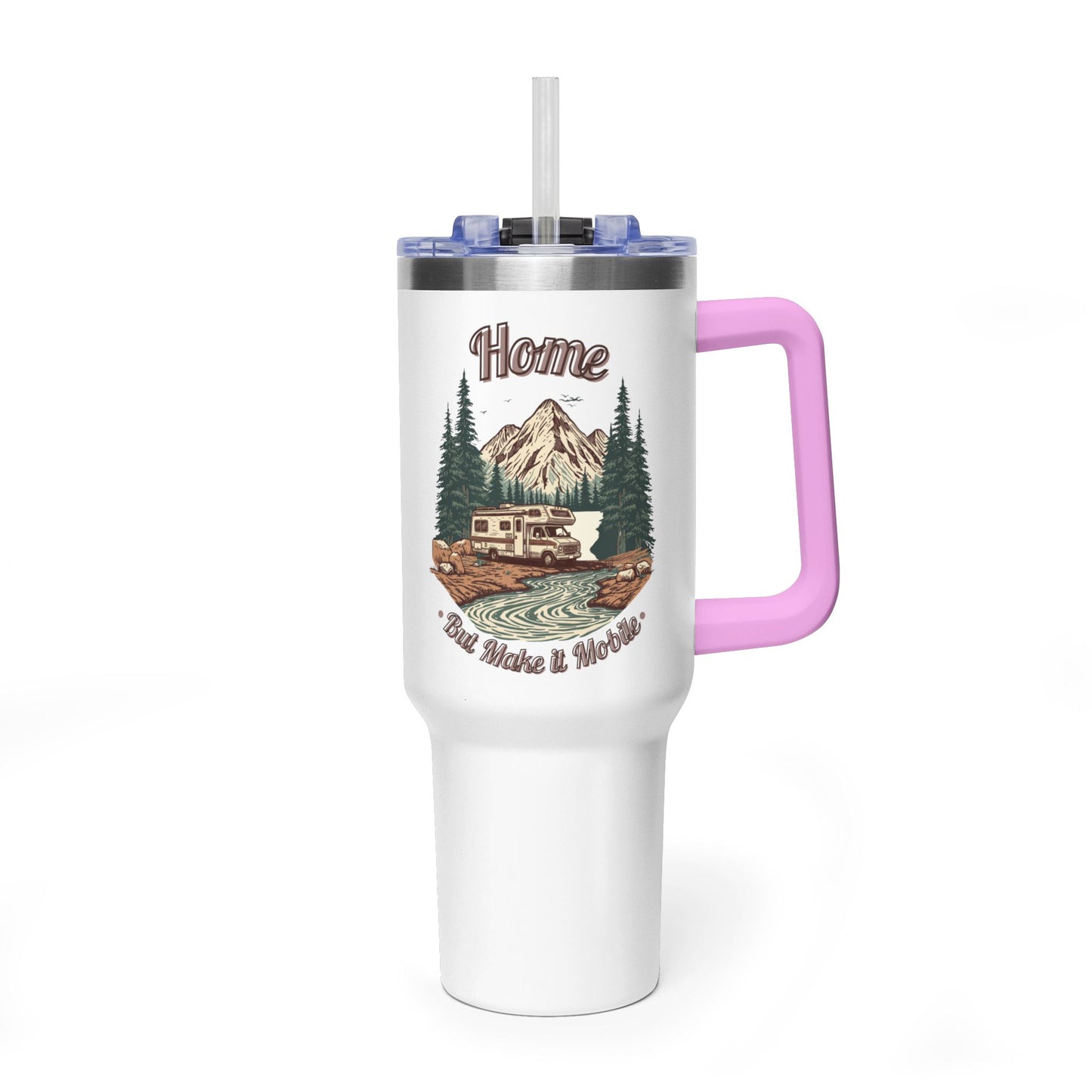 Home But Make It Mobile — Class C Motorhome 40oz Tumbler with Handle & Straw