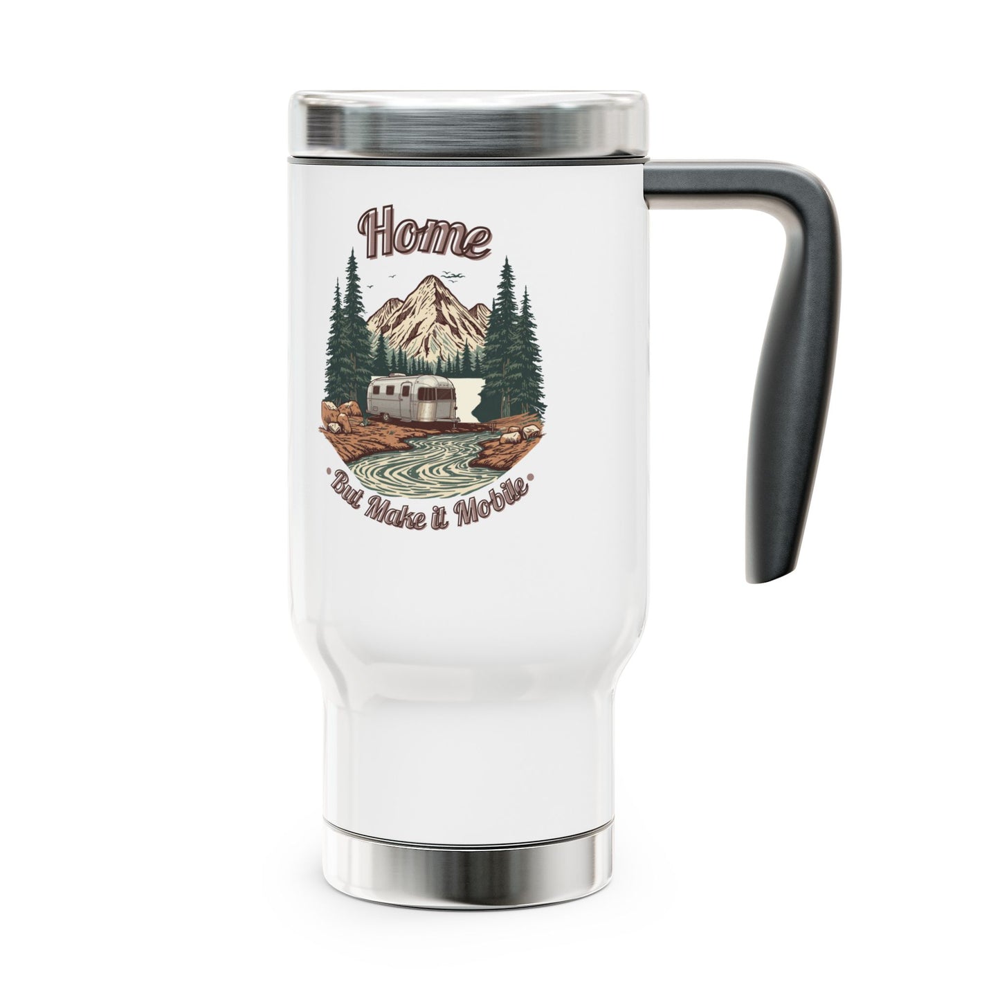 Home But Make It Mobile — Airstream Travel Mug with Handle | 14oz
