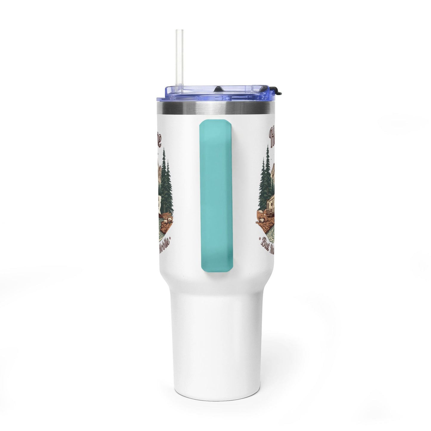 Home But Make It Mobile — 5th Wheel 40oz Tumbler with Handle & Straw