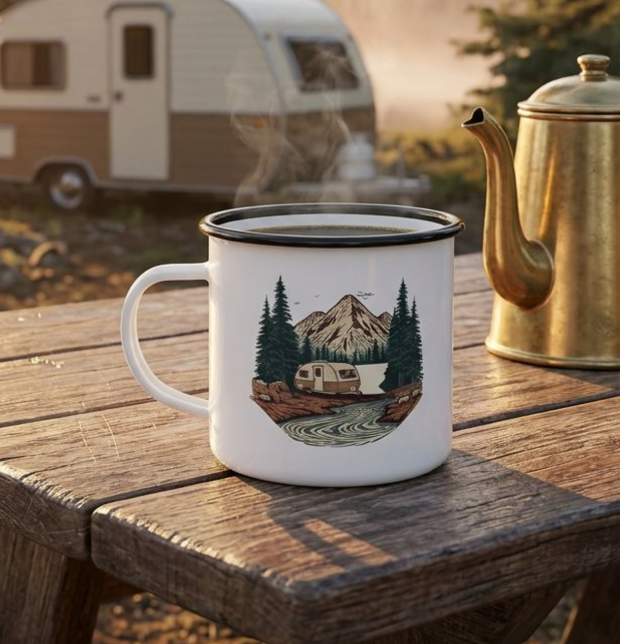 Home But Make It Mobile — Teardrop Enamel Camp Mug