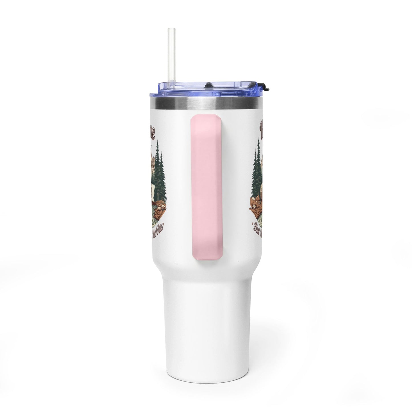 Home But Make It Mobile —  Travel Trailer 40oz Tumbler with Handle & Straw