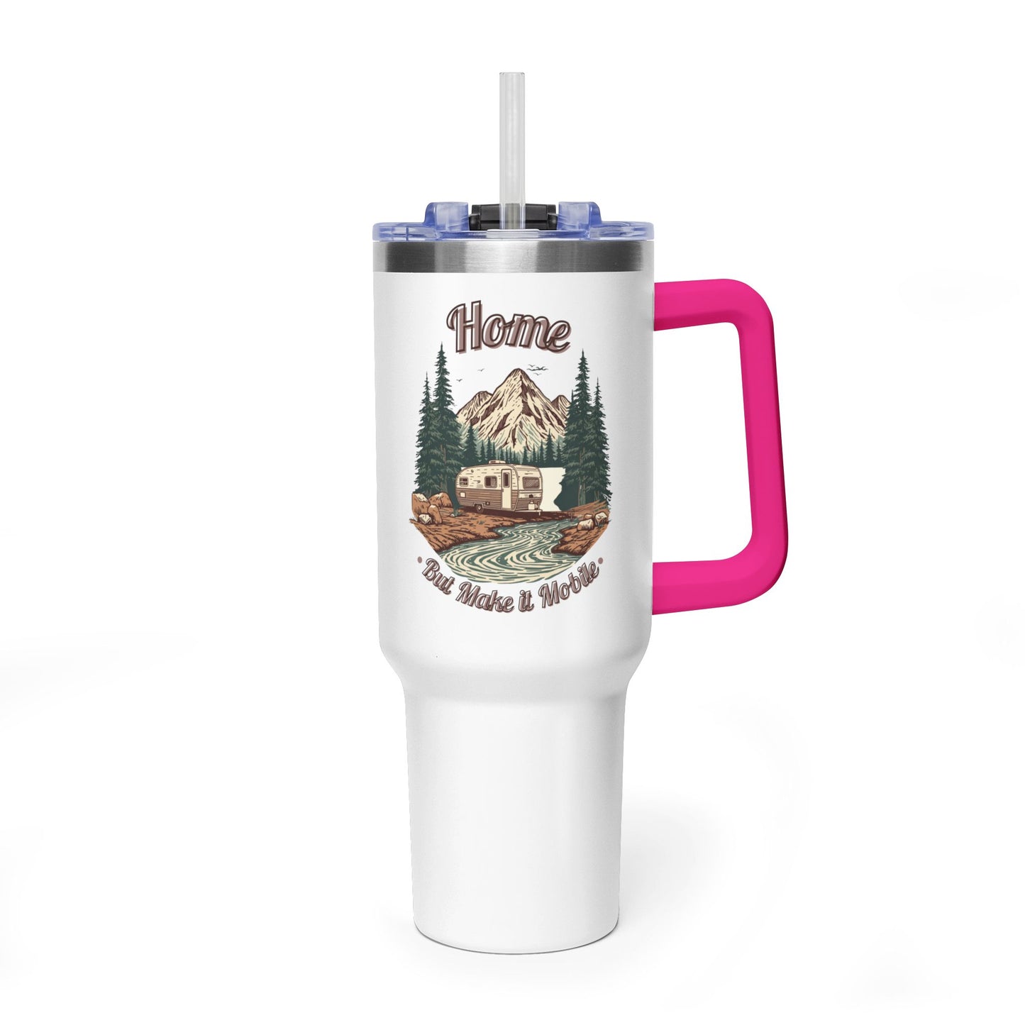 Home But Make It Mobile —  Travel Trailer 40oz Tumbler with Handle & Straw