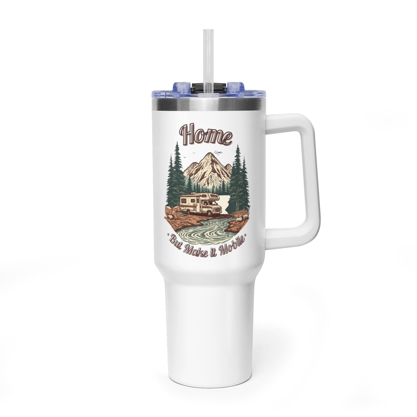 Home But Make It Mobile — Class C Motorhome 40oz Tumbler with Handle & Straw