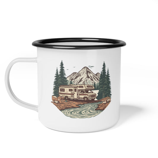 Home But Make It Mobile — Class C Motorhome Enamel Camp Mug