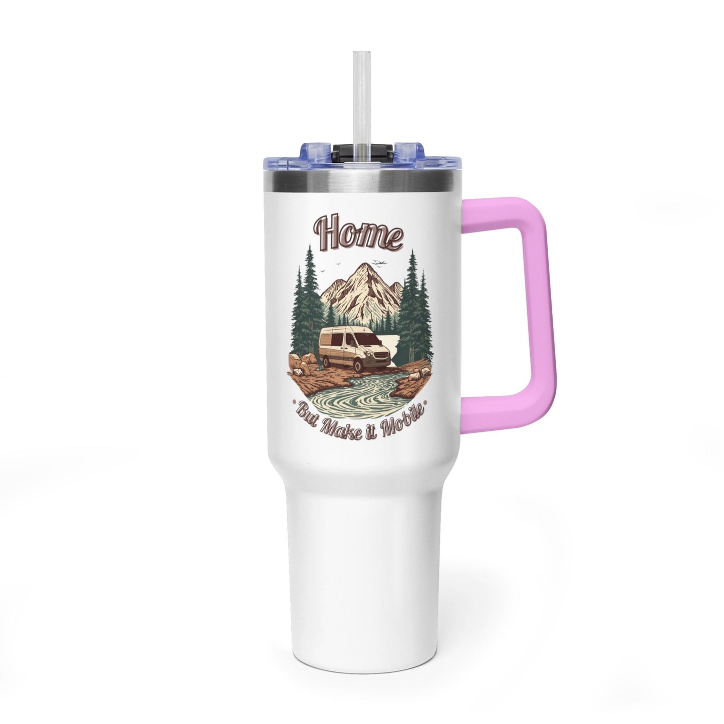 Home But Make It Mobile — Sprintervan 40oz Tumbler with Handle & Straw