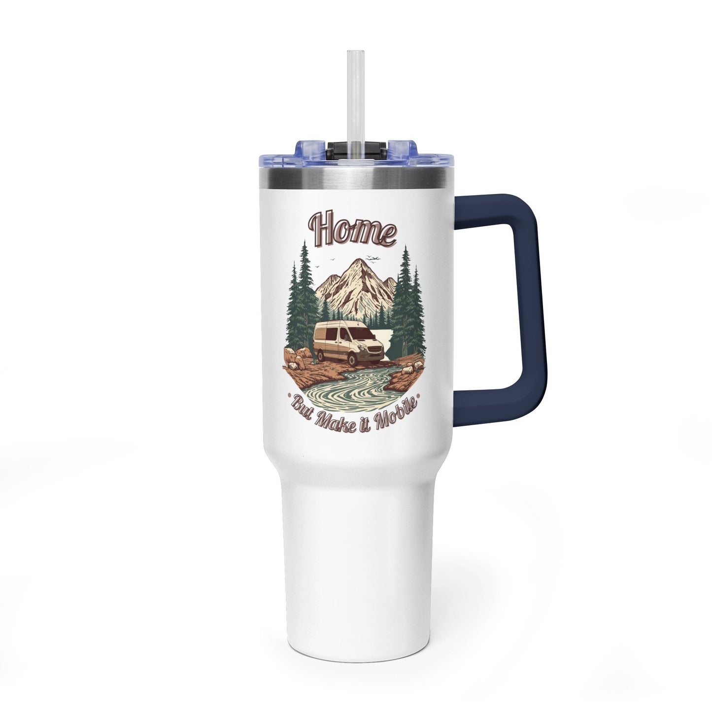 Home But Make It Mobile — Sprintervan 40oz Tumbler with Handle & Straw