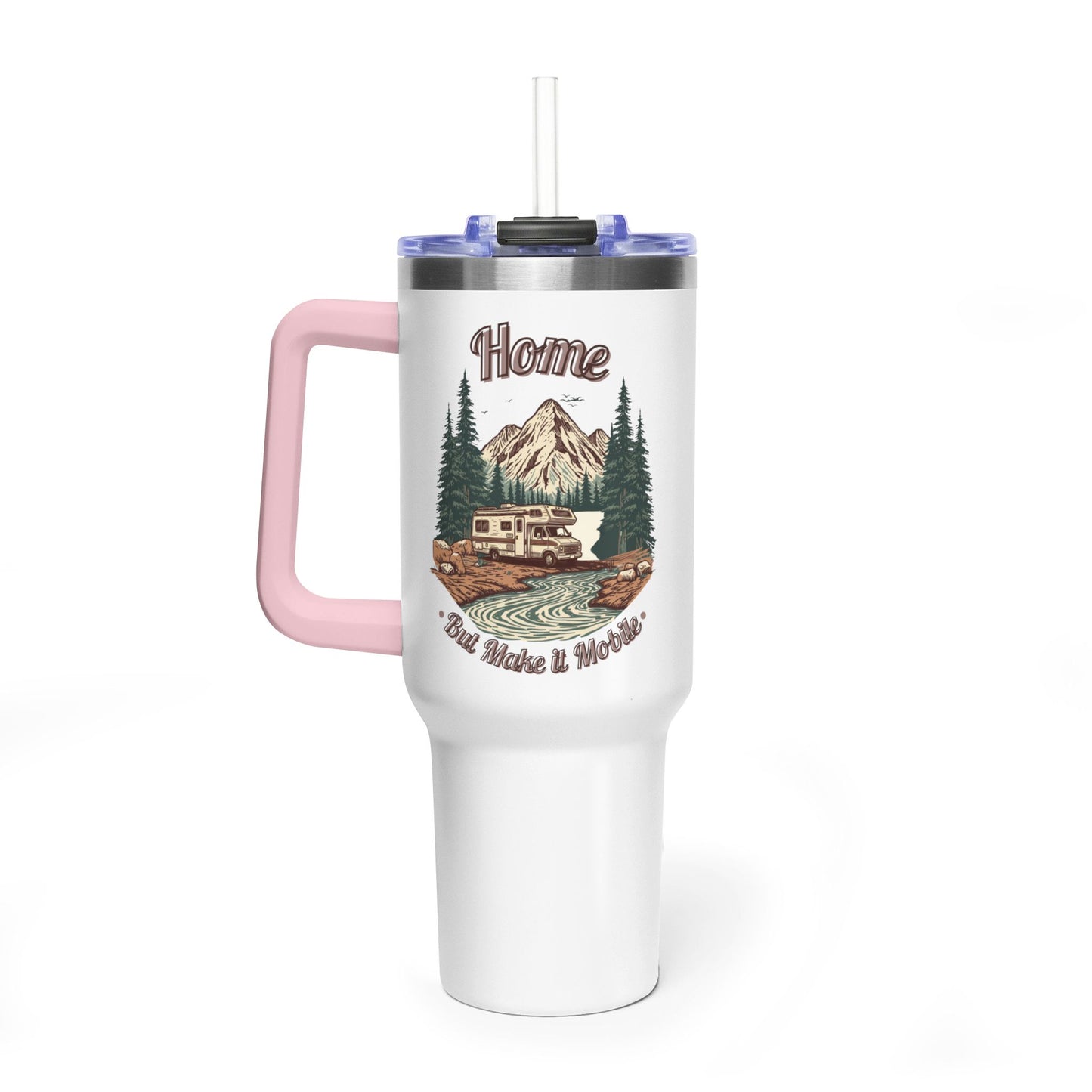 Home But Make It Mobile — Class C Motorhome 40oz Tumbler with Handle & Straw