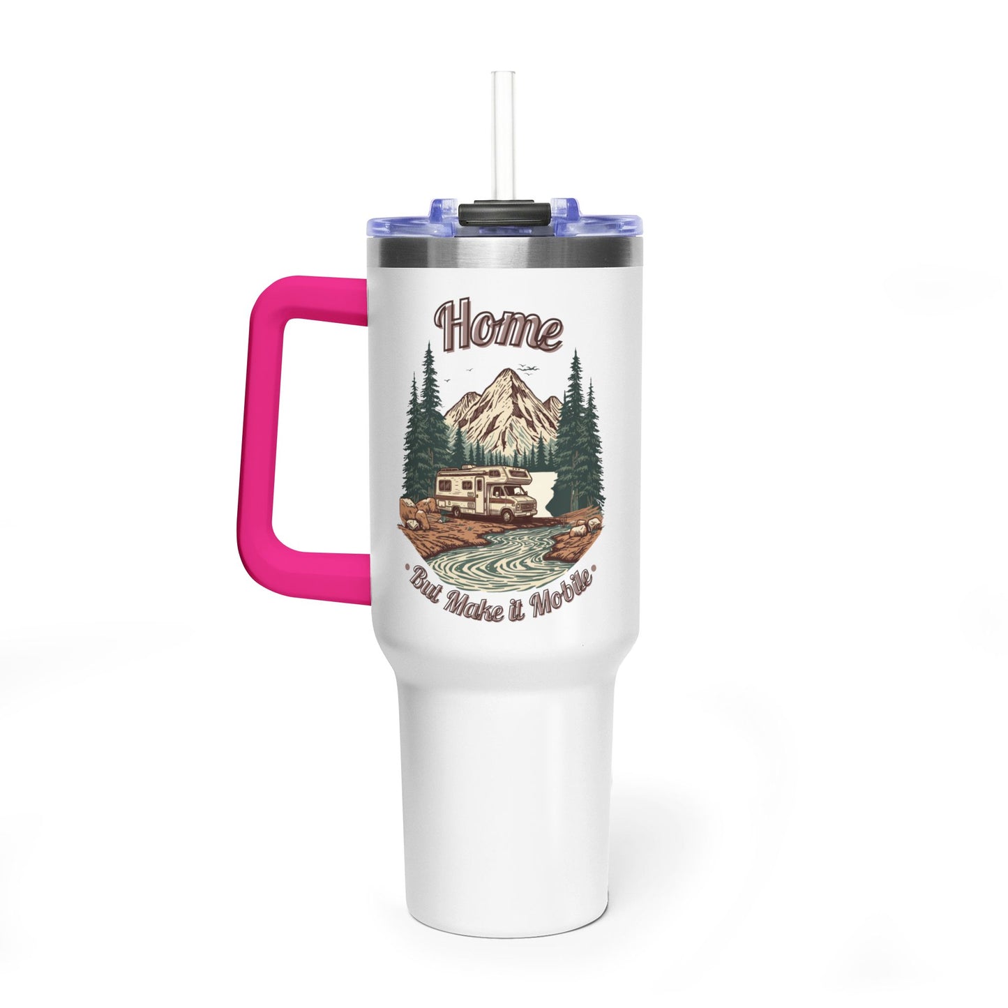 Home But Make It Mobile — Class C Motorhome 40oz Tumbler with Handle & Straw