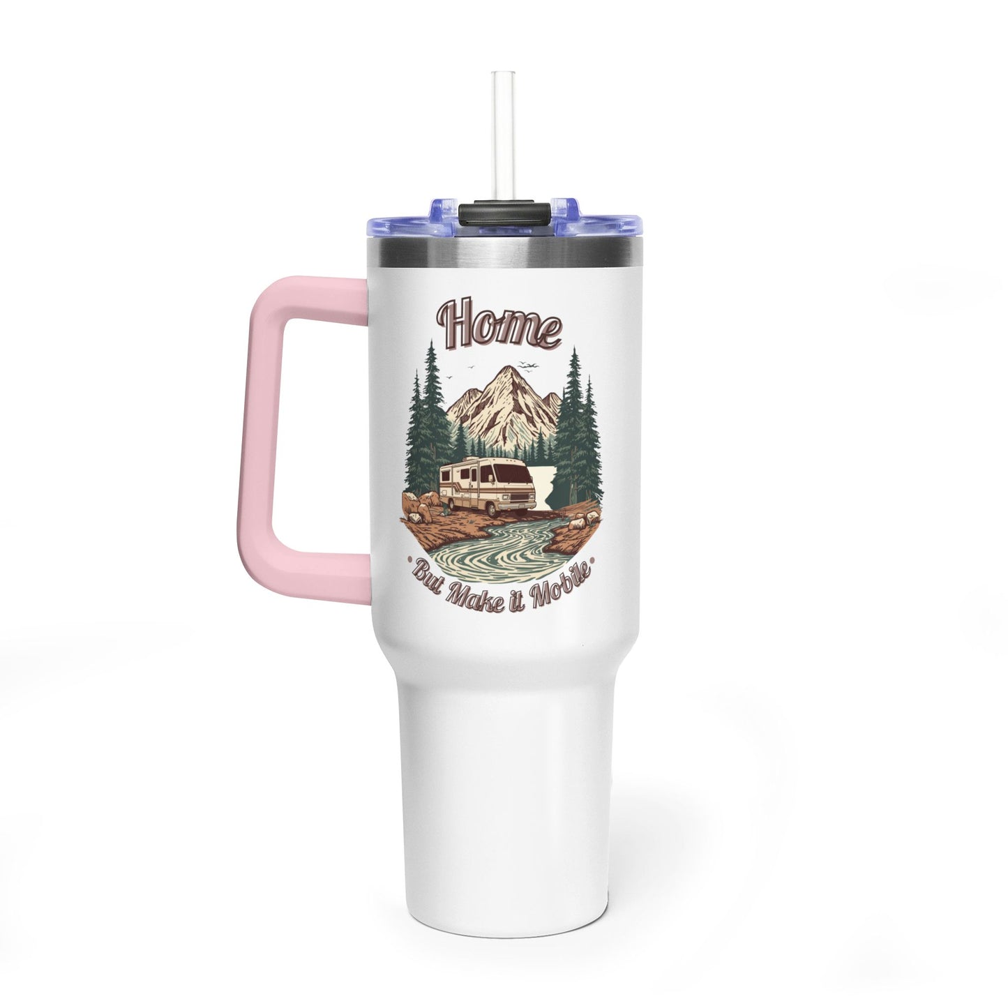 Home But Make It Mobile — Vintage Class A Motorhome 40oz Tumbler with Handle & Straw