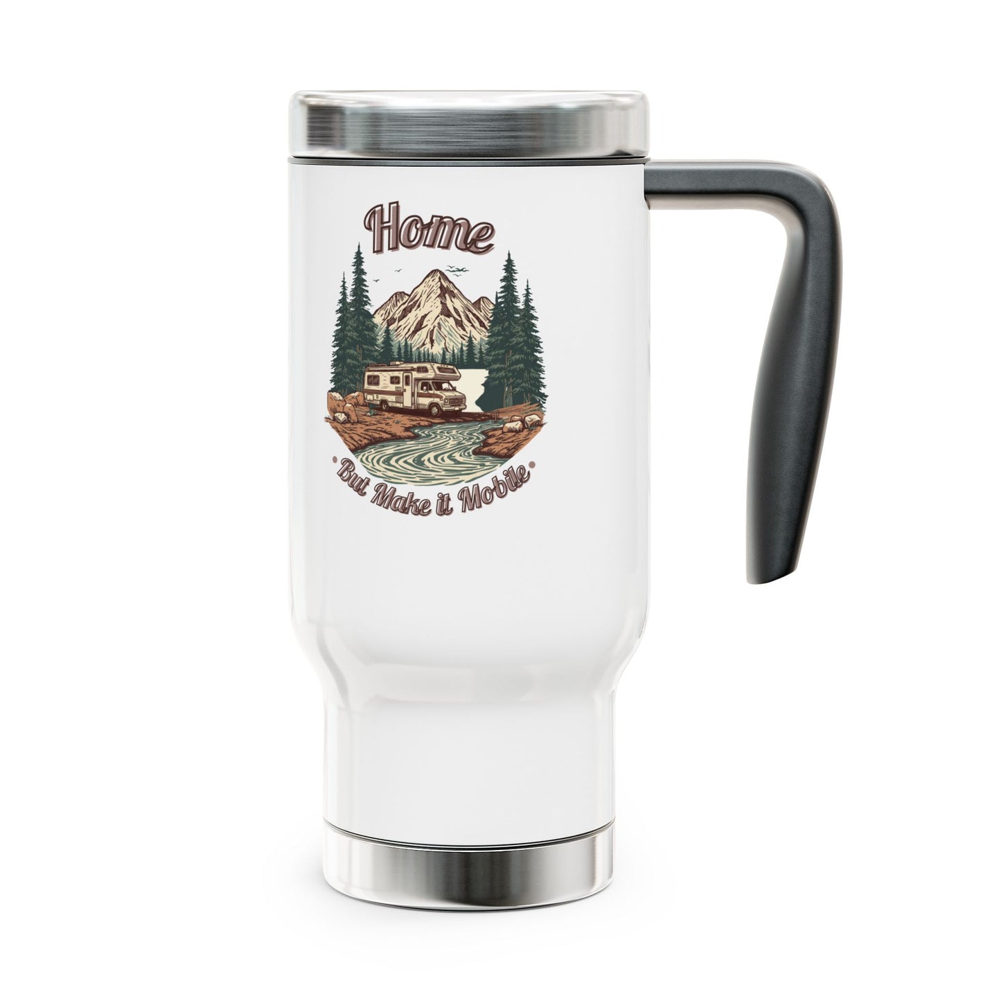 Home But Make It Mobile — Class C Motorhome Travel Mug with Handle | 14oz