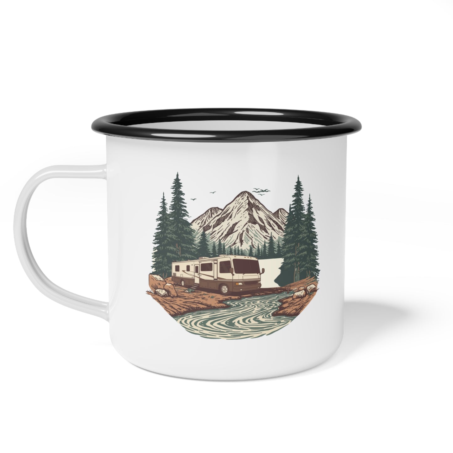 Home But Make It Mobile — Class A Motorhome Enamel Camp Mug