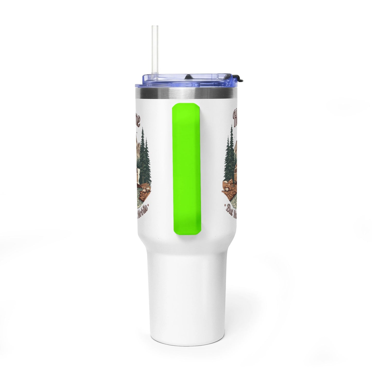 Home But Make It Mobile — Campervan 40oz Tumbler with Handle & Straw