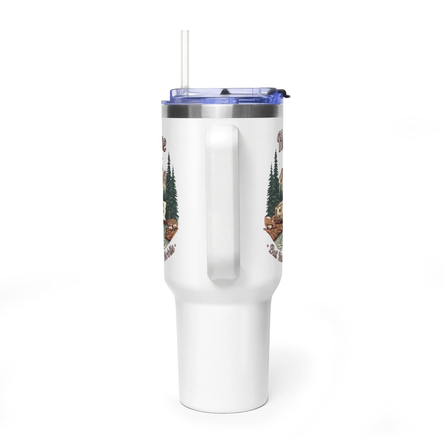 Home But Make It Mobile — 5th Wheel 40oz Tumbler with Handle & Straw