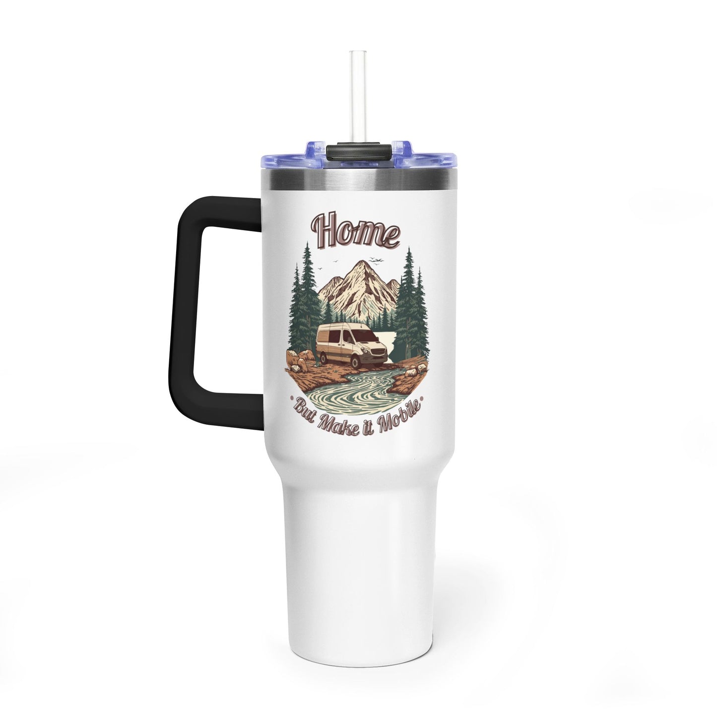 Home But Make It Mobile — Sprintervan 40oz Tumbler with Handle & Straw