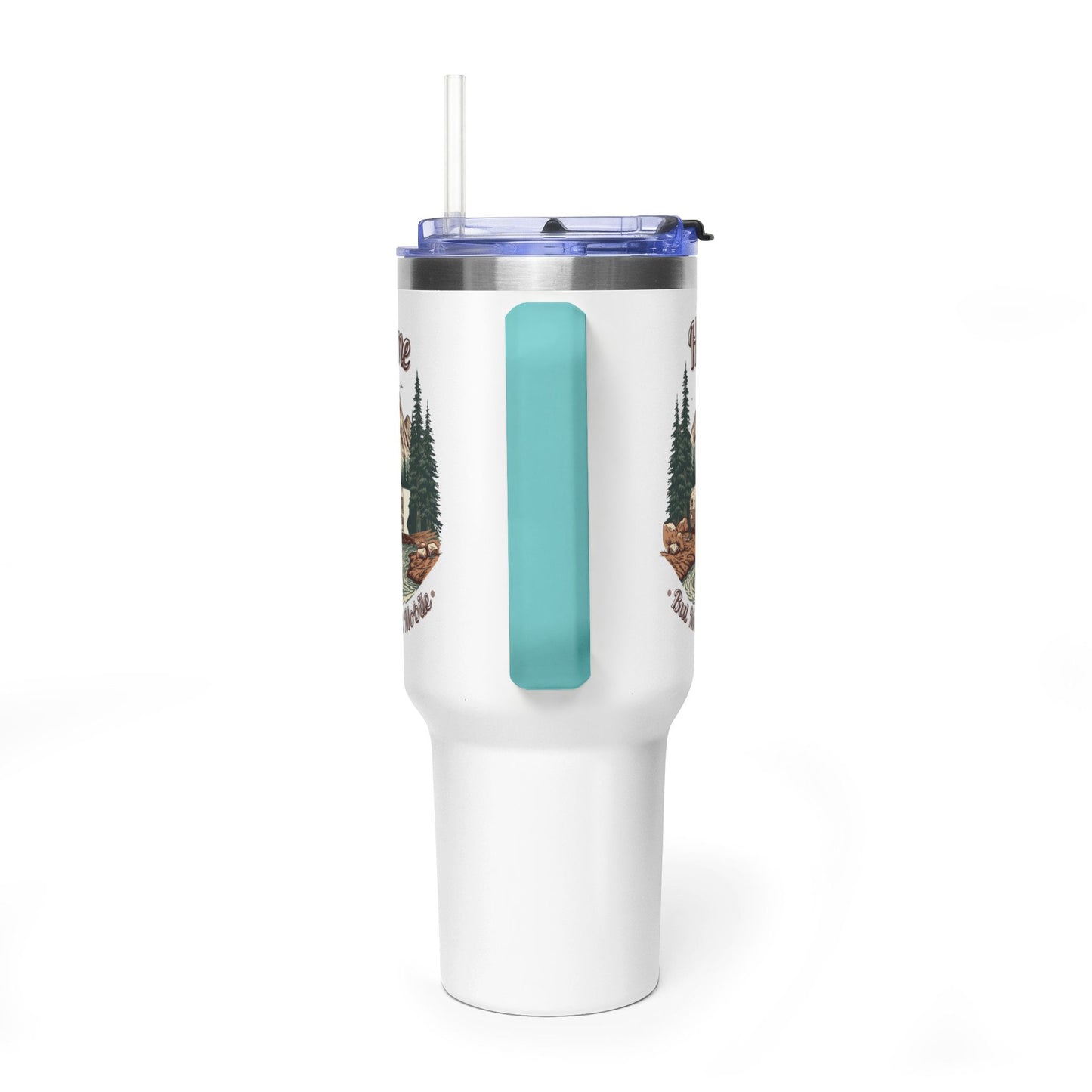 Home But Make It Mobile —  Travel Trailer 40oz Tumbler with Handle & Straw