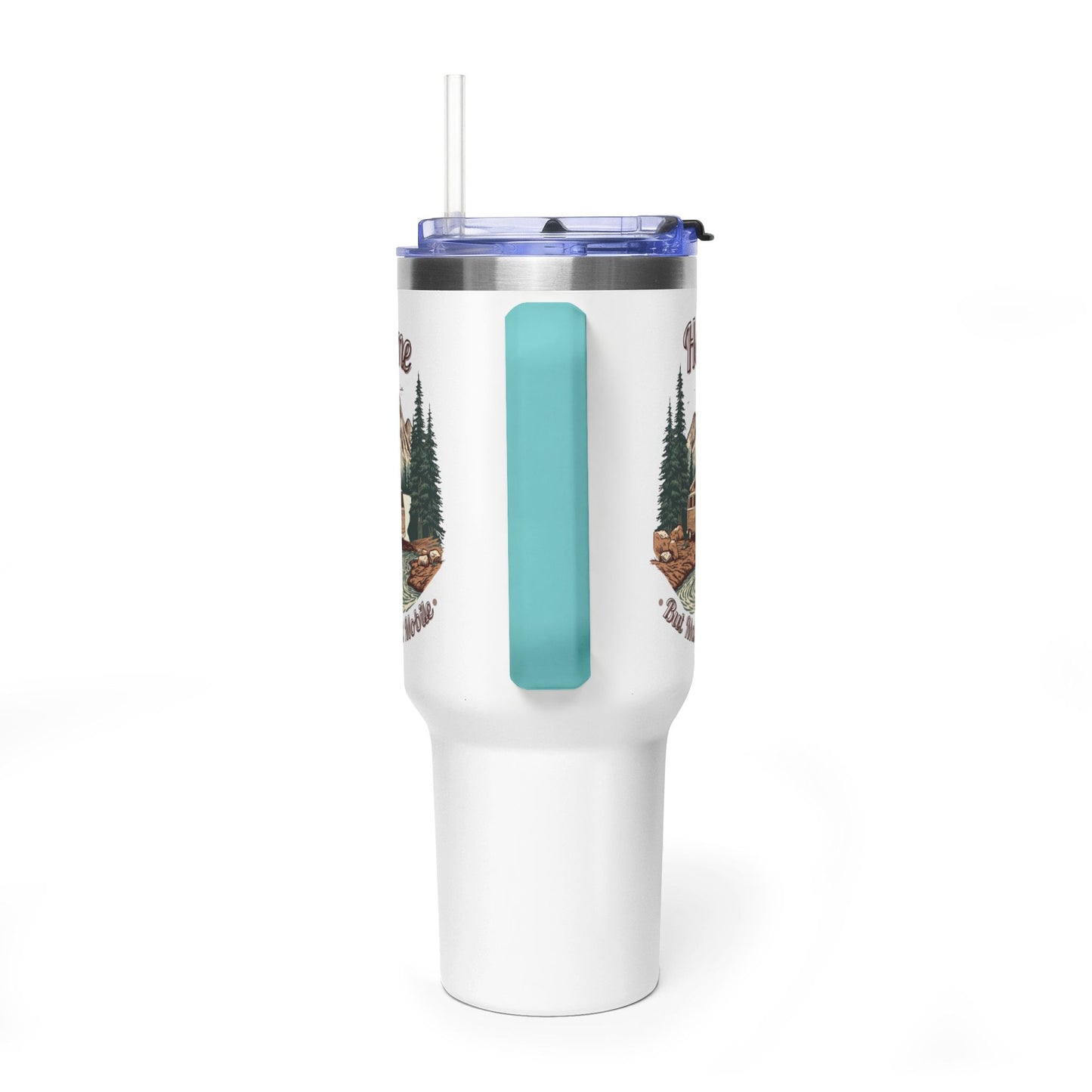 Home But Make It Mobile — Campervan 40oz Tumbler with Handle & Straw