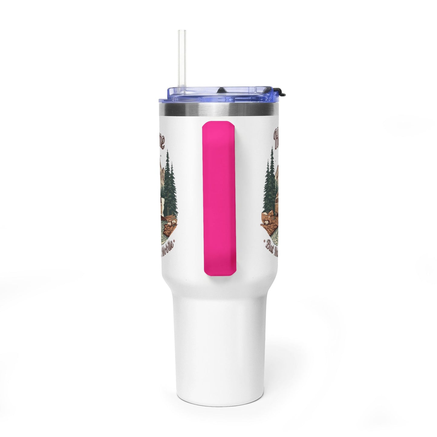 Home But Make It Mobile — Campervan 40oz Tumbler with Handle & Straw