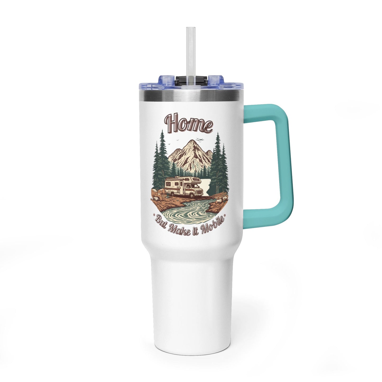 Home But Make It Mobile — Class C Motorhome 40oz Tumbler with Handle & Straw